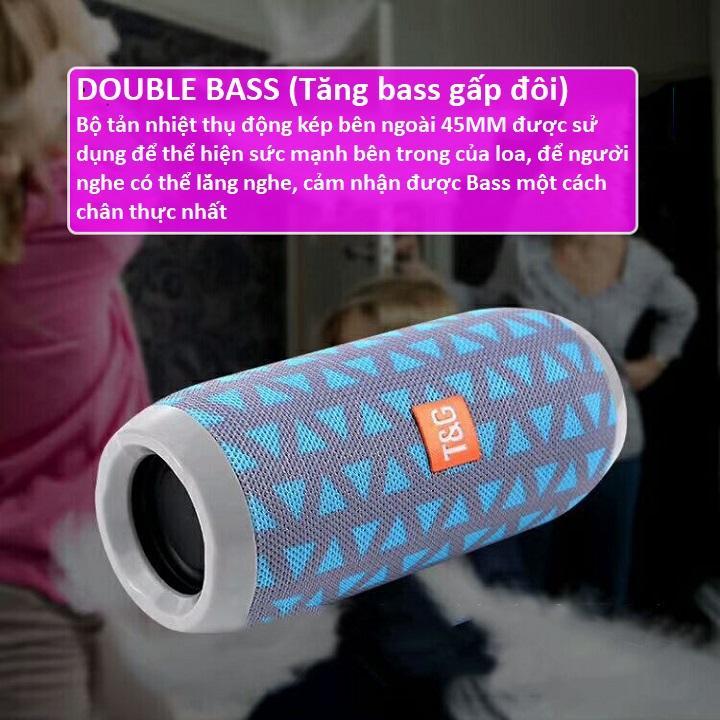 Loa bluetooth không dây thiết kế nhỏ gọn âm thanh nổi siêu trầm có khe cắm TF tích hợp mic để nghe nhạc TG107