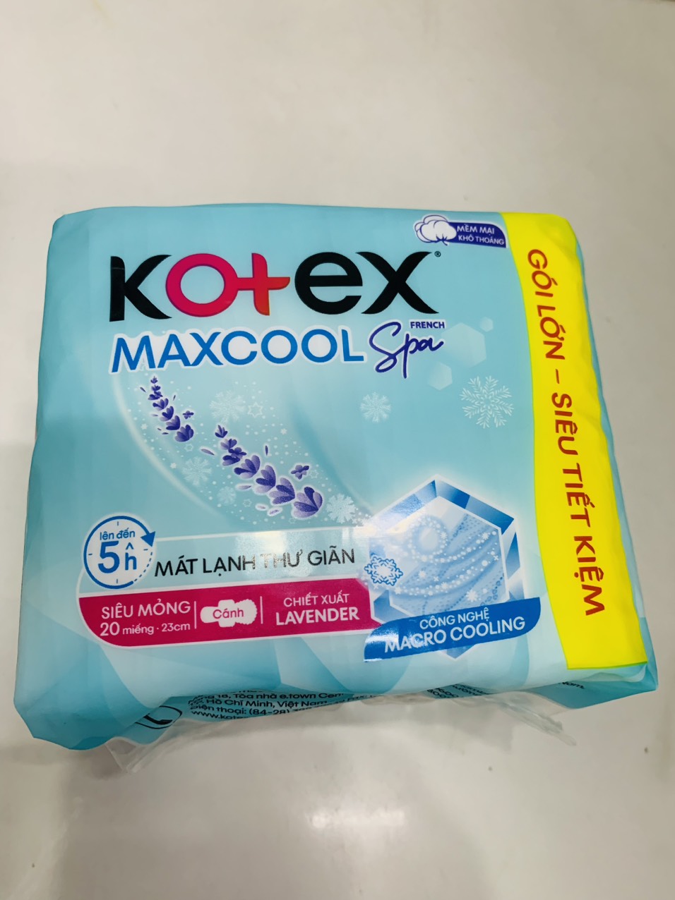 Băng Vệ Sinh Kotex Max Cool Siêu Mỏng Cánh Gói 20 Miếng 23Cm