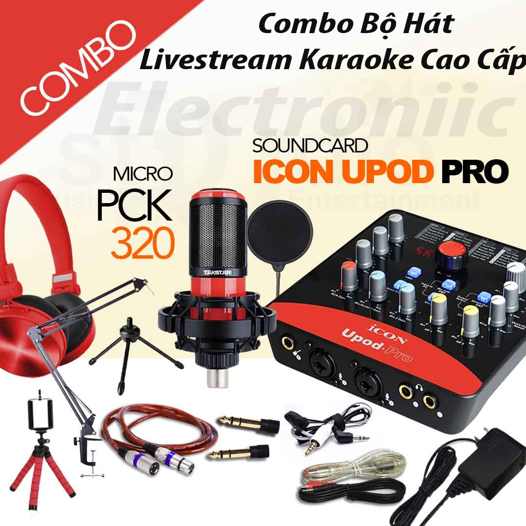 (XẢ KHO) Combo Micro Takstar PC-K320 + ICON Upod Pro Sound Card – Bộ Thu Âm Hát Live Chuyên Nghiệp Thiết Bị Thu Âm Hỗ Trợ Đến 72 Hiệu Ứng Âm Thanh Dàn karaoke Nhạc Sống Rất Hay Màn Hình Led Micro Cao Cấp Độ Nhạy Mic Cao -32