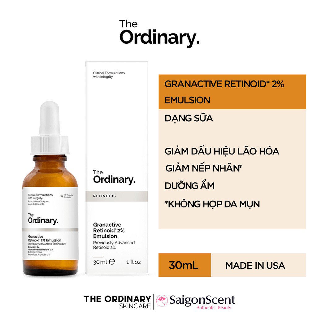 [HCM]Tinh chất chống lão hóa The Ordinary Granactive Retinoid 2% Emulsion ( 30mL )