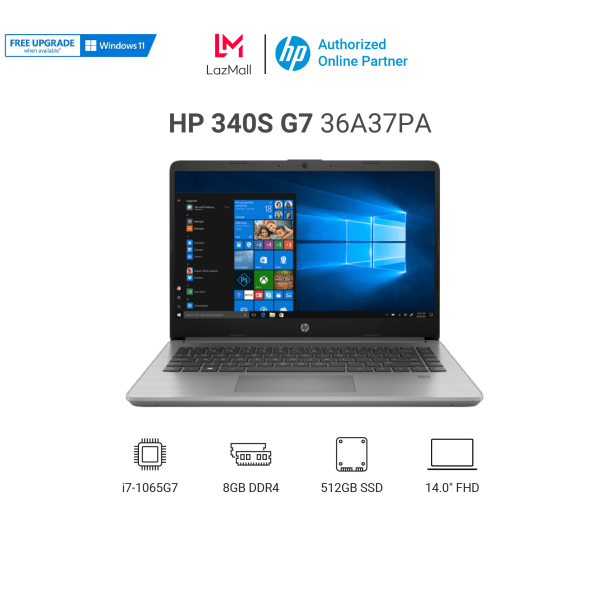 [VOUCHER 1TR5] Laptop HP 340s G7 (36A37PA) i7-1065G7 | 8GB RAM | 512GB SSD | 14.0 FHD | XÁM | WIN 10