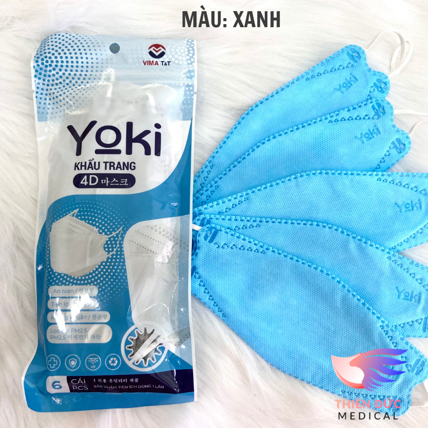 Bịch Khẩu trang KF94 Yoki Kháng Khuẩn (Người lớn – Bịch 6 chiếc)