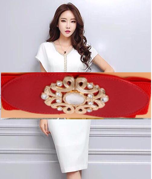 [HCM]Dây nịt Thắt lưng nữ màu đỏ đầm váy thời trang Hàn Quốc 6cm