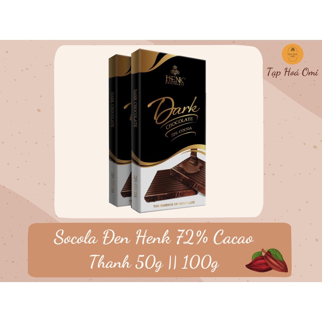 [Mã 1511FMCGSALE giảm 8  đơn 500K] Socola đen 72  cacao thanh 50g    100g