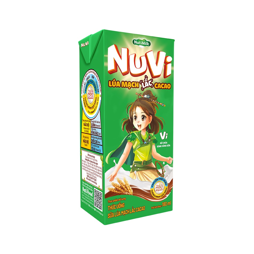 (HSD T6-2026) Thùng 48 Hộp NUVI Sữa Lúa Mạch Thạch Cacao 170ml.