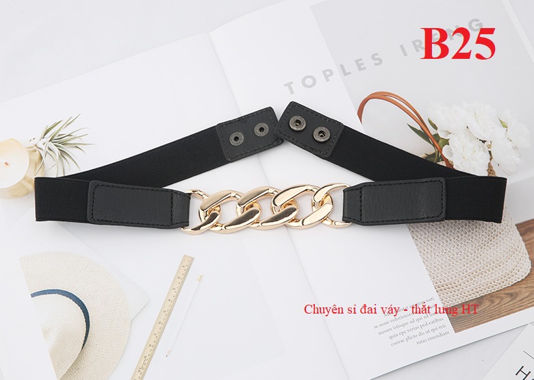 Đai váy belt da phối xích 3cm B25