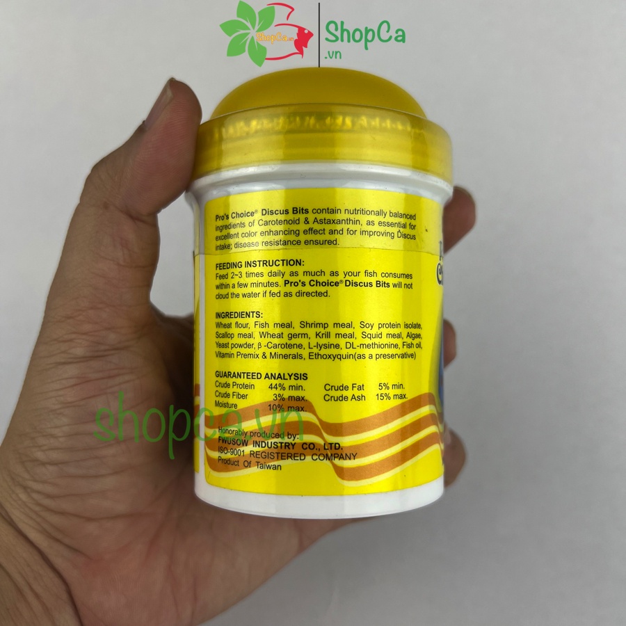Thức ăn cho cá ĐĨA DISCUS cá dĩa Pro'S Choice dạng HẠT lọ VÀNG 60 Gram