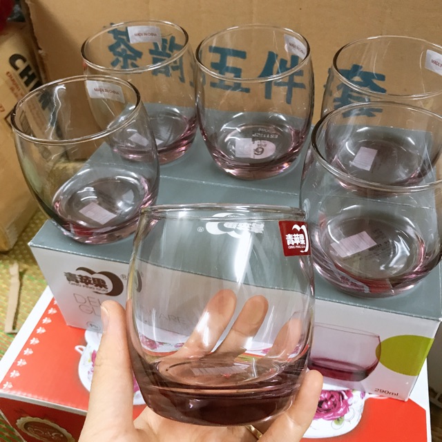 BỘ 6 LY CỐC THUỶ TINH TRÒN BẦU 290ML