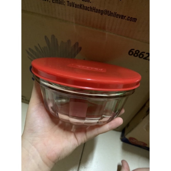 Thố thủy tinh cao cấp có nắp Nescafe
