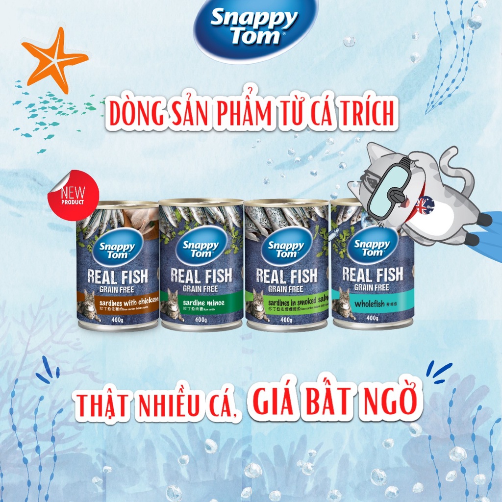 Pate Lon Cho Mèo Lớn Snappy Tom - Lon 400g Gram