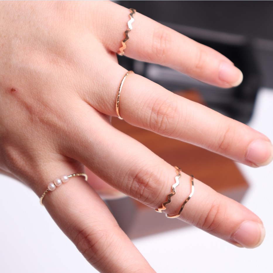 Nhẫn Hàn Quốc Hạt Ngọc 5 Chiếc