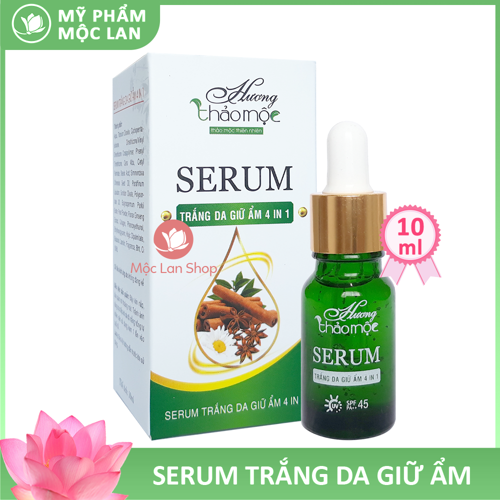 Serum trắng da giữ ẩm, se khít chân lông 4 in 1 - Serum Hương Thảo Mộc 10ml - Mỹ phẩm Mộc Lan