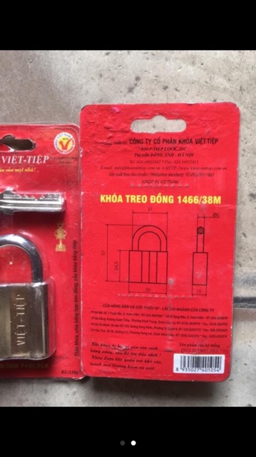 Khoá Treo Đồng Việt Tiệp 1466/38M