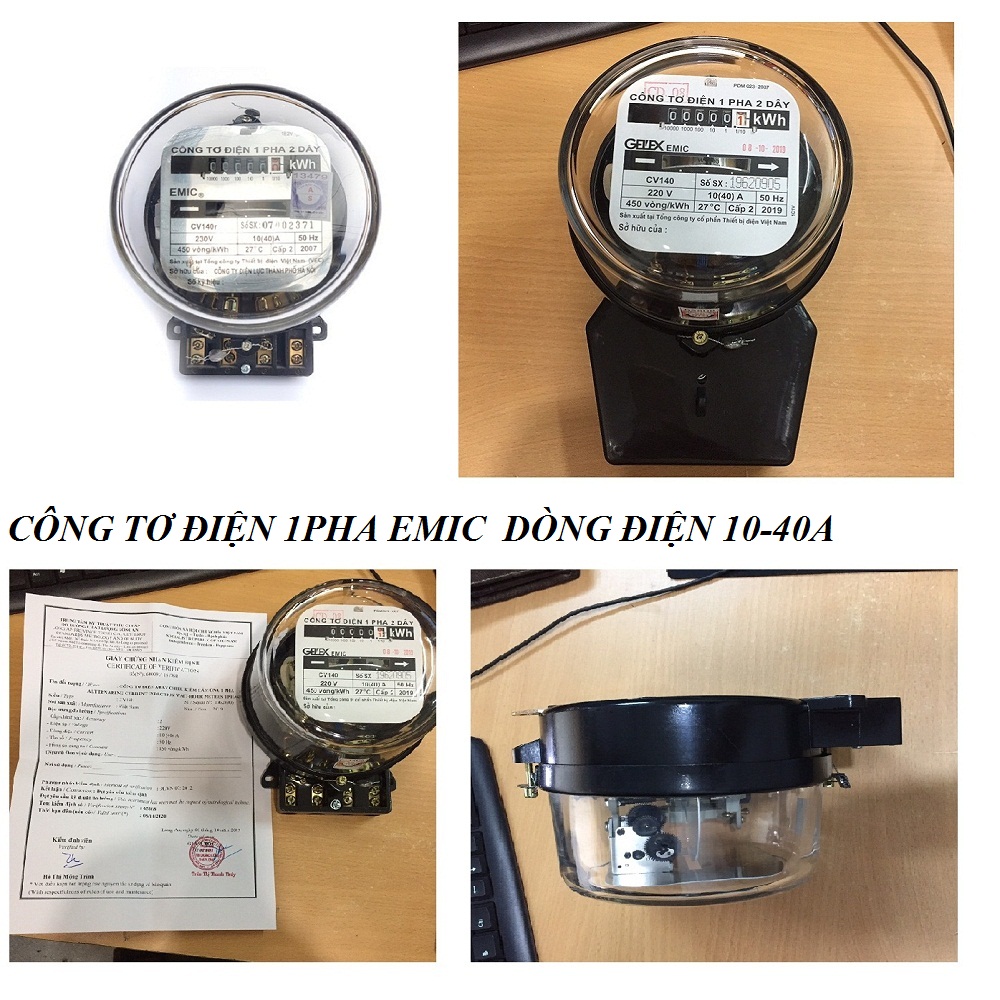 [HCM]CÔNG TƠ ĐIỆN 1PHA 10-40A EMIC CÓ KIỂM ĐỊNHĐỒNG HỒ ĐIỆN CÓ KIỂM VÀ KO KIỂM