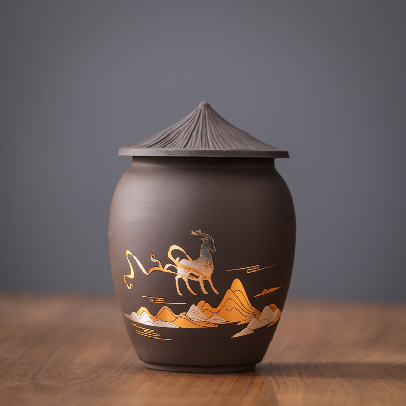 Hũ, Bình đựng trà bằng gốm (cỡ lớn, rất khít)