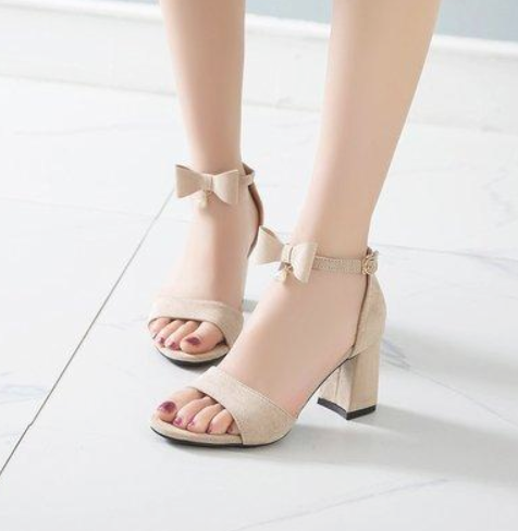 giày cao gót nơ 1 hạt 7P T&T