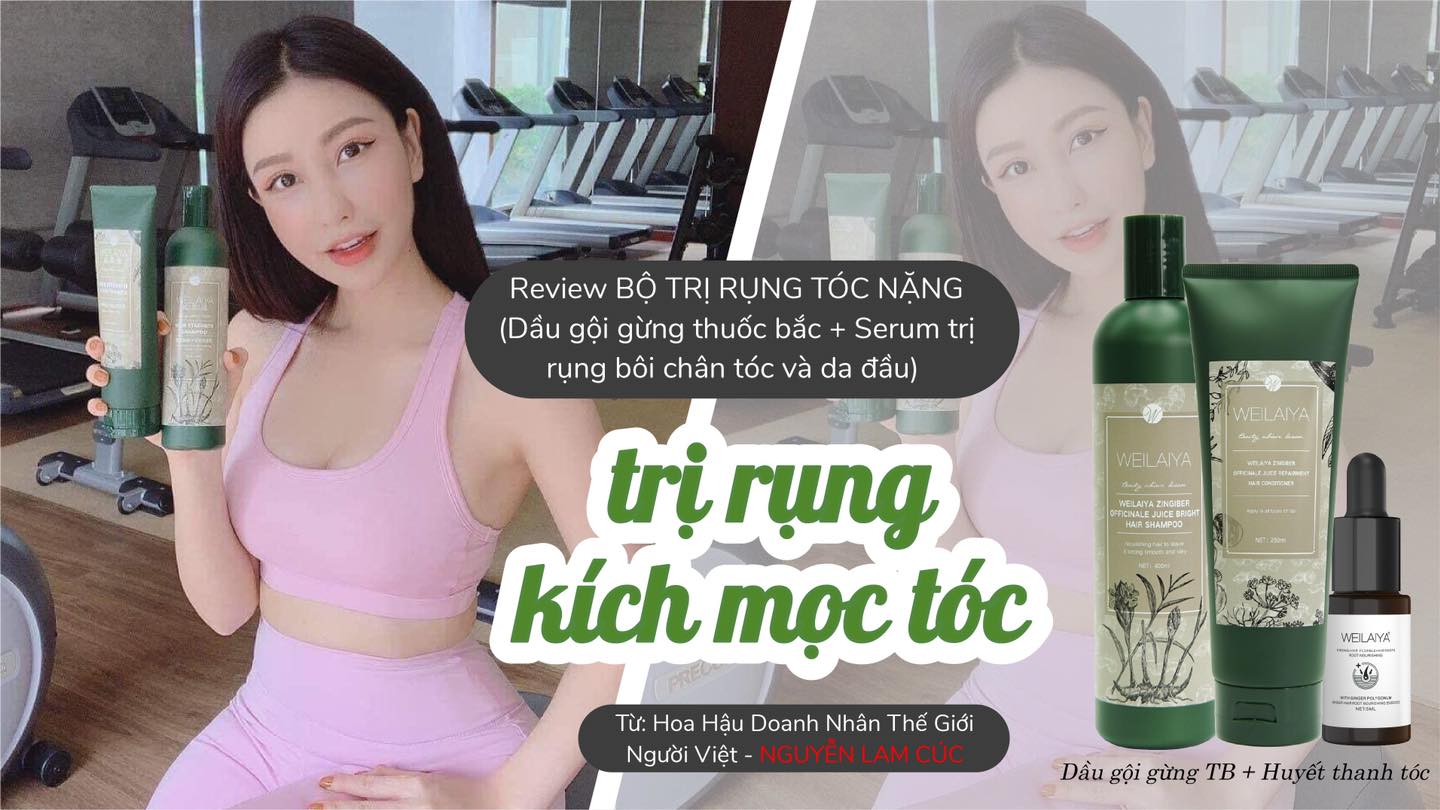 Cặp dầu gội xả gừng trắng kích mọc tóc Weilaiya Ginger (kèm set gội xả mini 14g)