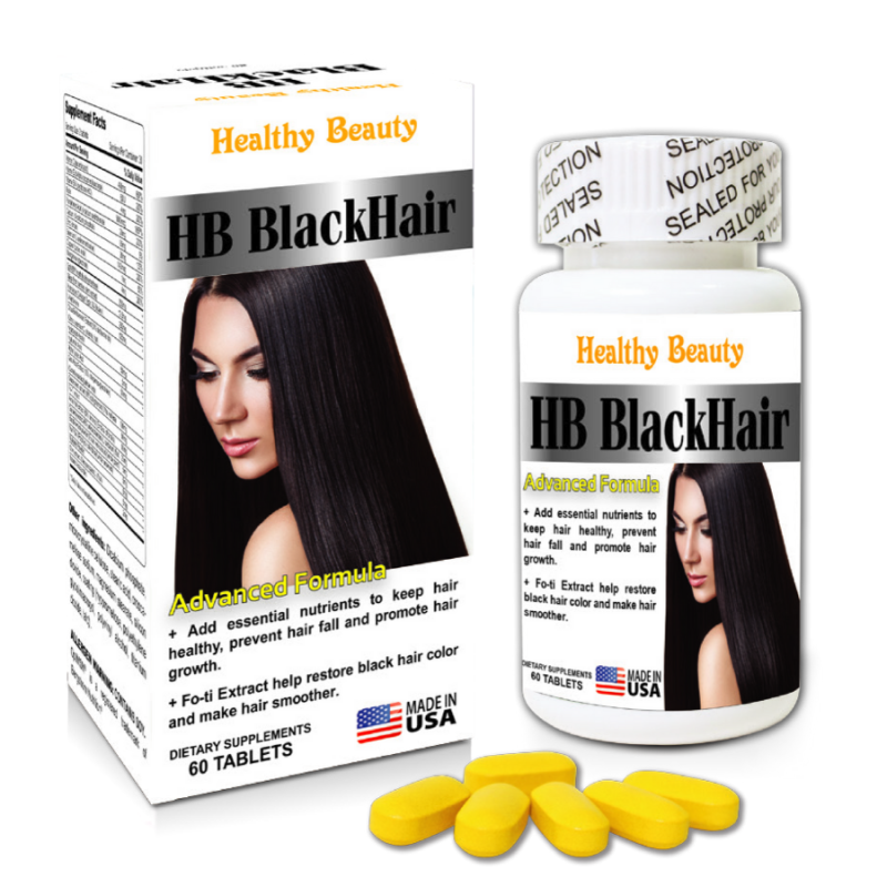 Healthy Beauty  HB BLACK HAIR  -  Thực Phẩm Chức Năng - Hỗ Trợ Đẹp Da, Tóc, Móng - Nội Tiết Tố