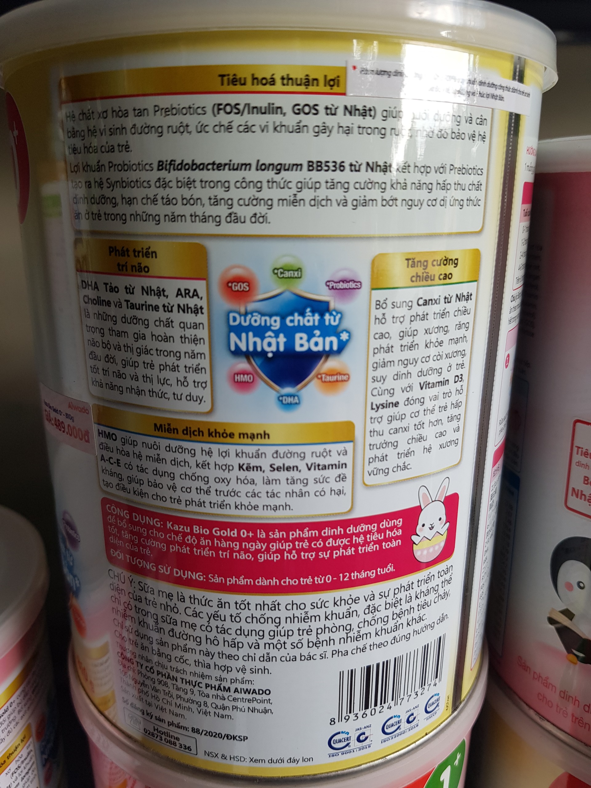 [Tinh tuý Nhật Bản] Sữa bột KAZU BIO Gold số 0+ Lon 350g (dưới 12 tháng)