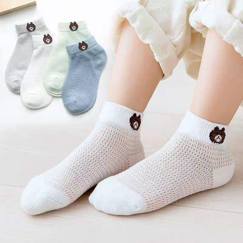 [HCM]Set 5 đôi tất gấu lưới thông hơi cho bé