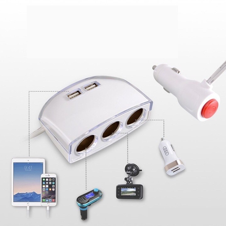 BỘ CHIA TẨU SẠC Ô TÔ 3 LỖ + 2 USB