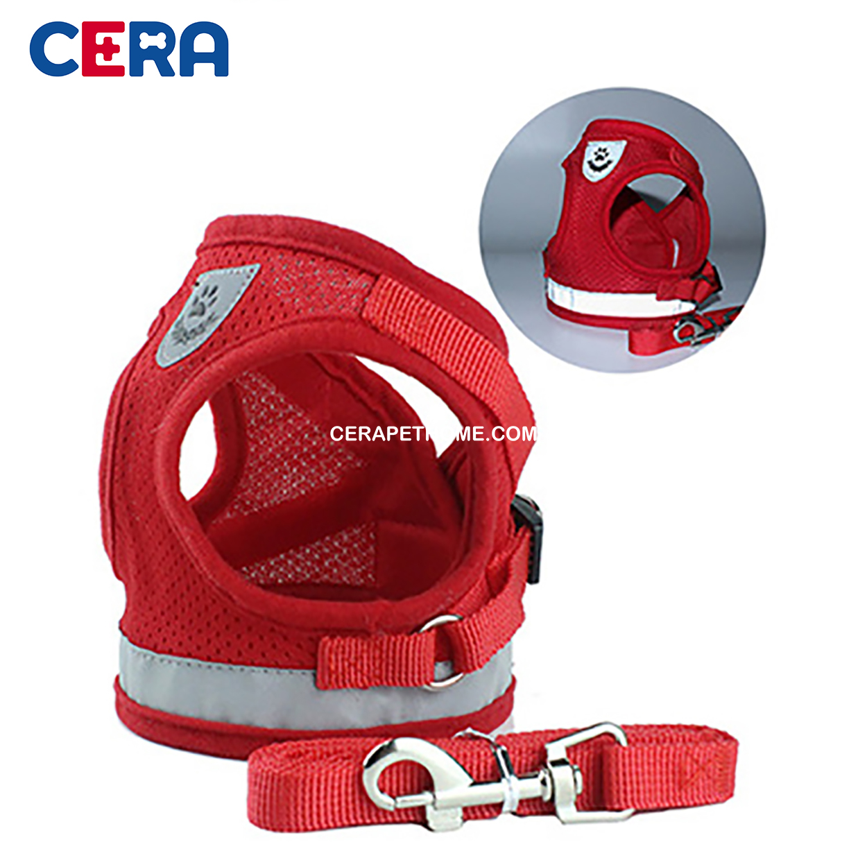 Bộ Dây Dắt Áo Yếm Cho Chó Mèo - Dây Dắt 016