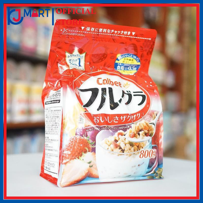 Bộ 2 gói Ngũ cốc Calbee màu đỏ 750g Nhật Bản (HSD T7/2023)