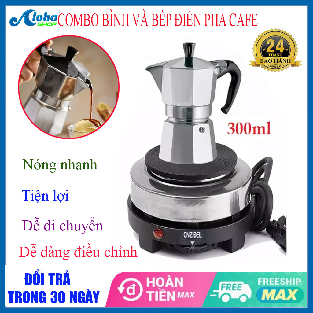 Bình pha cà phê - ấm pha trà kèm bếp điện đa năng - Máy pha cà phê mini - Bình trà - Pha cafe - Dụng cụ pha cà phê - caffee pot