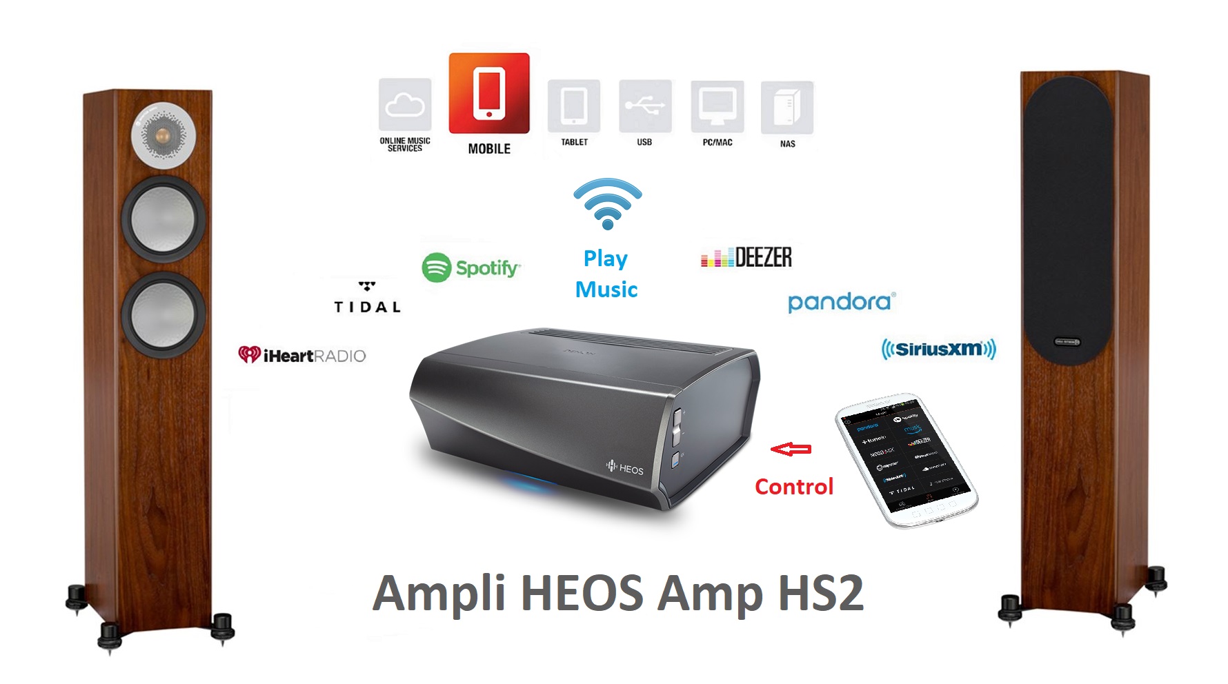 [Trả góp 0%]AMPLI DENON HEOS Amp HS2 KIÊM MUSIC SERVER VÀ DAC