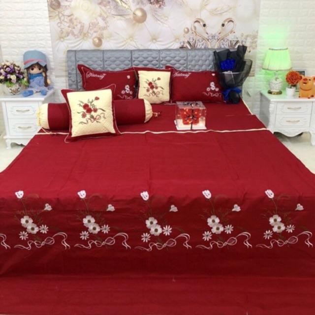 Bộ chăn ga gối cotton satin 7 món (1m8x2m)