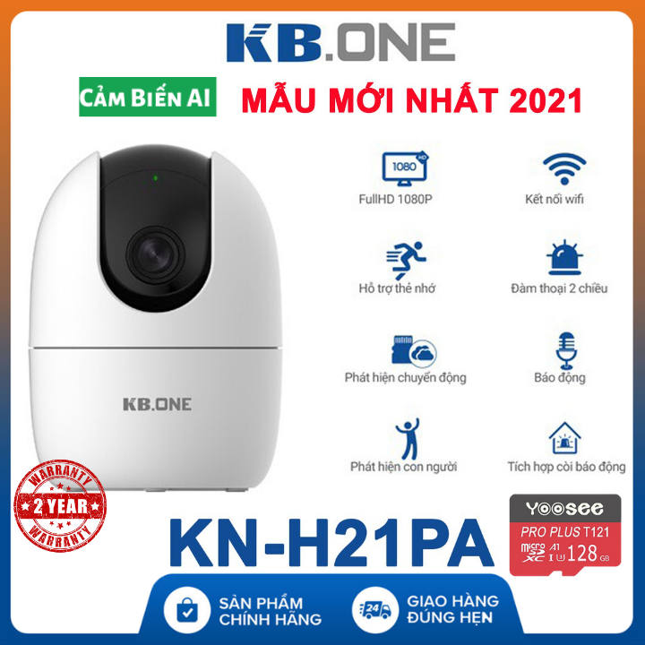 Camera IP Wifi KBONE KN-H21PA 2.0 Megapixel, quan sát 360 độ