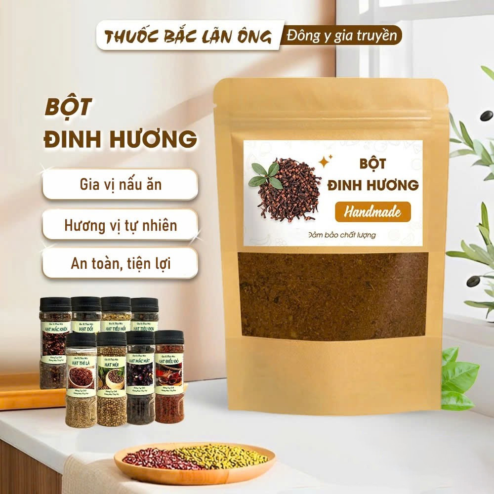 Bột đinh hương 500g, gia vị nấu ăn, hương thơm nồng nàn, kích thích vị giác