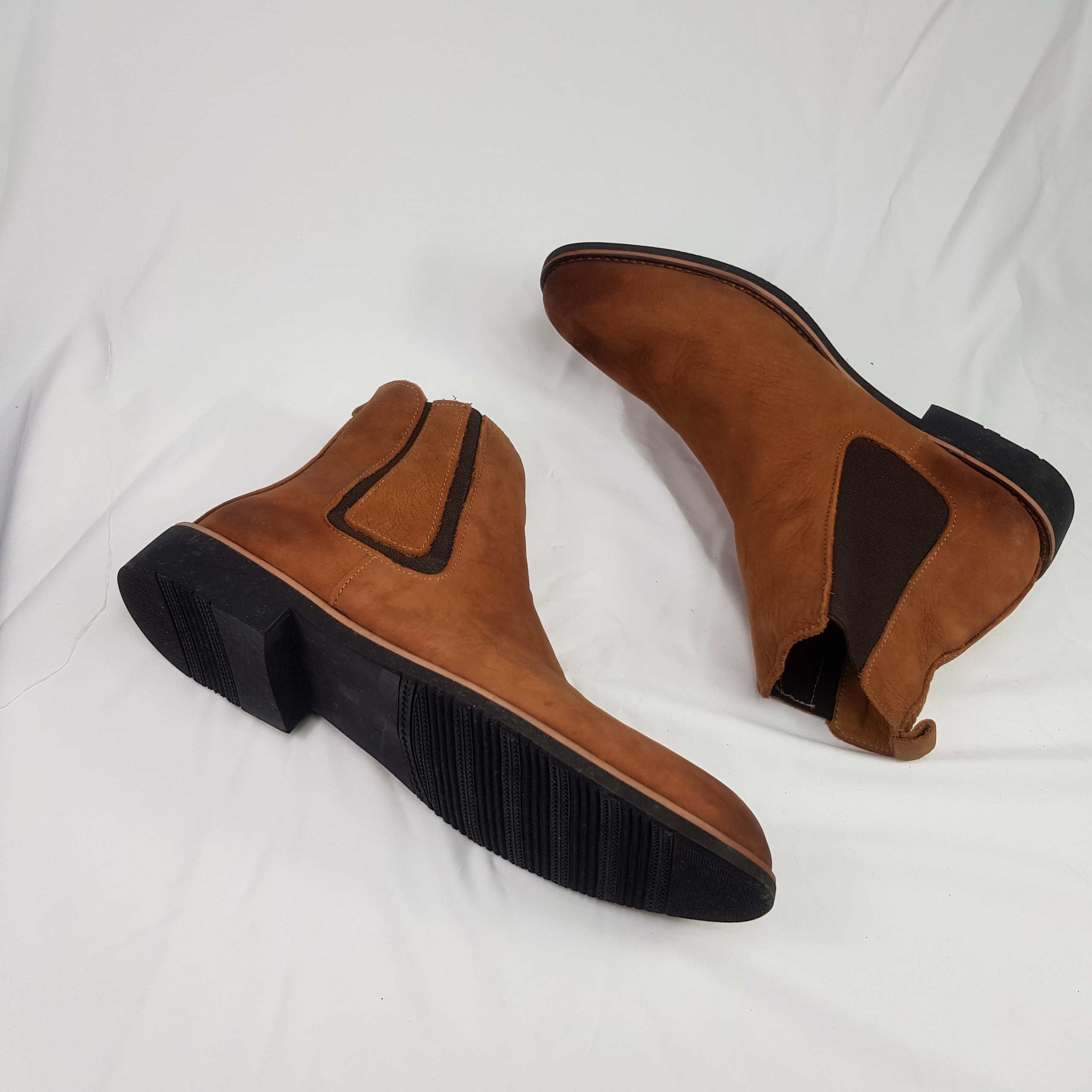 Giày chealsee boot da bò cao cấp CS-01 da lộn vàng bò