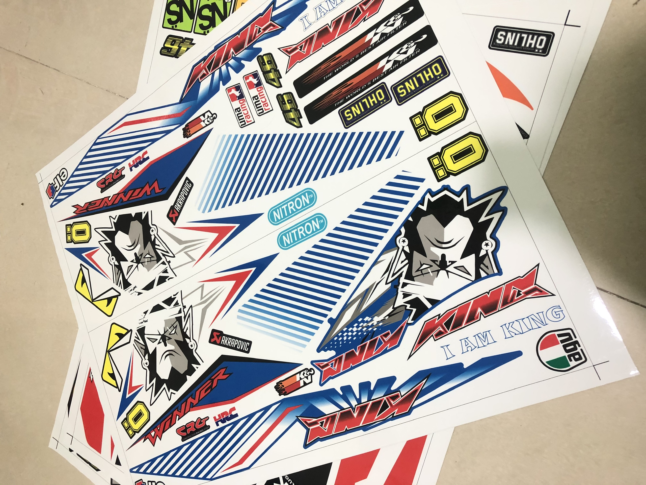 Tem Rời Honda Winner 150 King Drag Xanh Đỏ