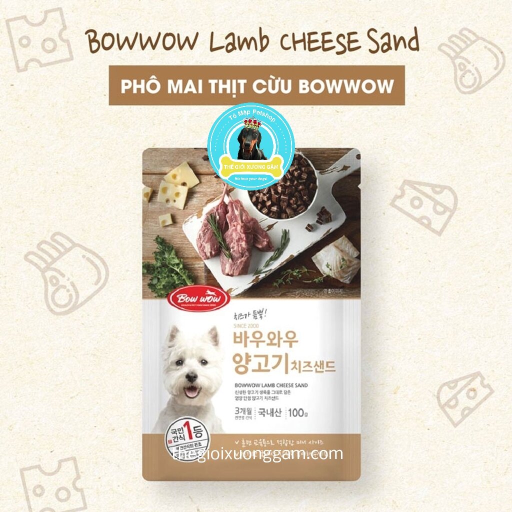 [HCM] BÁNH THƯỞNG PHÔ MAI THỊT CỪU LAMB CHEESE SAND BOWWOW 100GR