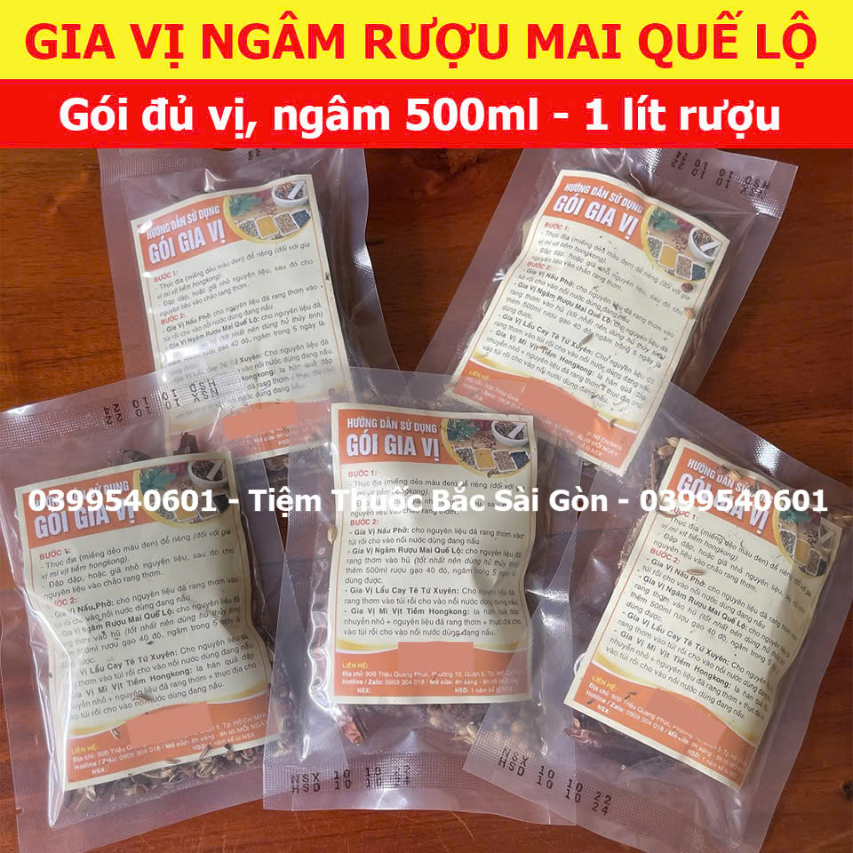 Nguyên Liệu Ngâm Mai Quế Lộ ( Mỗi gói ngâm 500ml - 1lit, đầy đủ nguyên liệu)