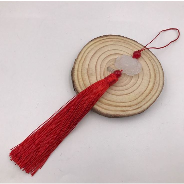 Móc Khóa Phụ Kiện Trang Trí Điện Thoại Ngọc Bội Tua Rua Hoa Sen Cổ Trang