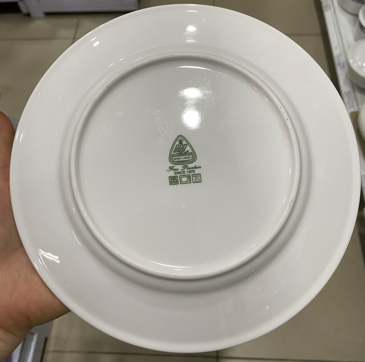 Dĩa tròn cạn Jasmine trắng - Gốm Sứ Minh Long đủ size