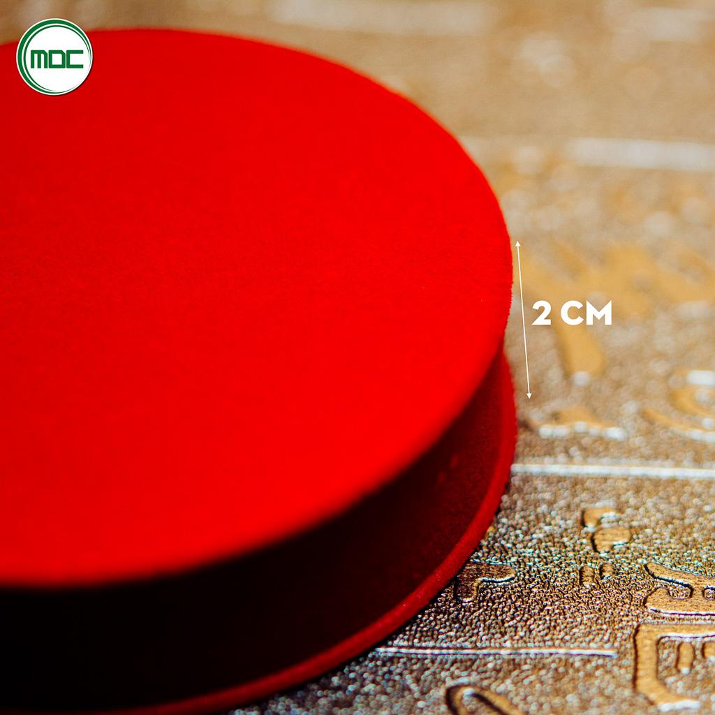 50 hộp đựng vòng tay đựng chuỗi đá phong thủy đựng quà đường kính 8,5cm chất liệu nhung đỏ