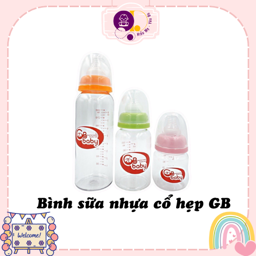 Binh sữa nhựa cổ hẹp gb baby dung tích 60ml 120ml 240ml