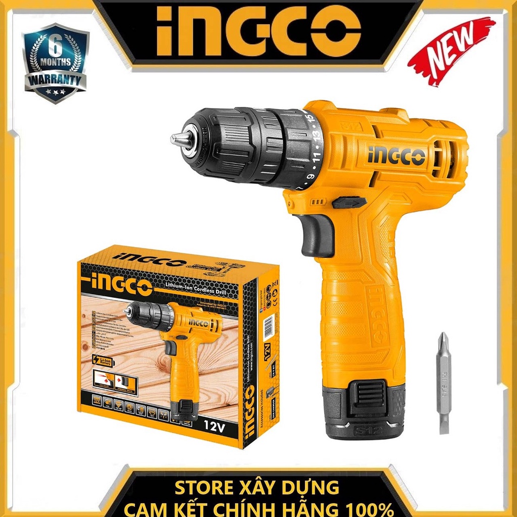 Máy khoan vặn vít dùng pin 12v ingco cdli12415 - hàng chính hãng