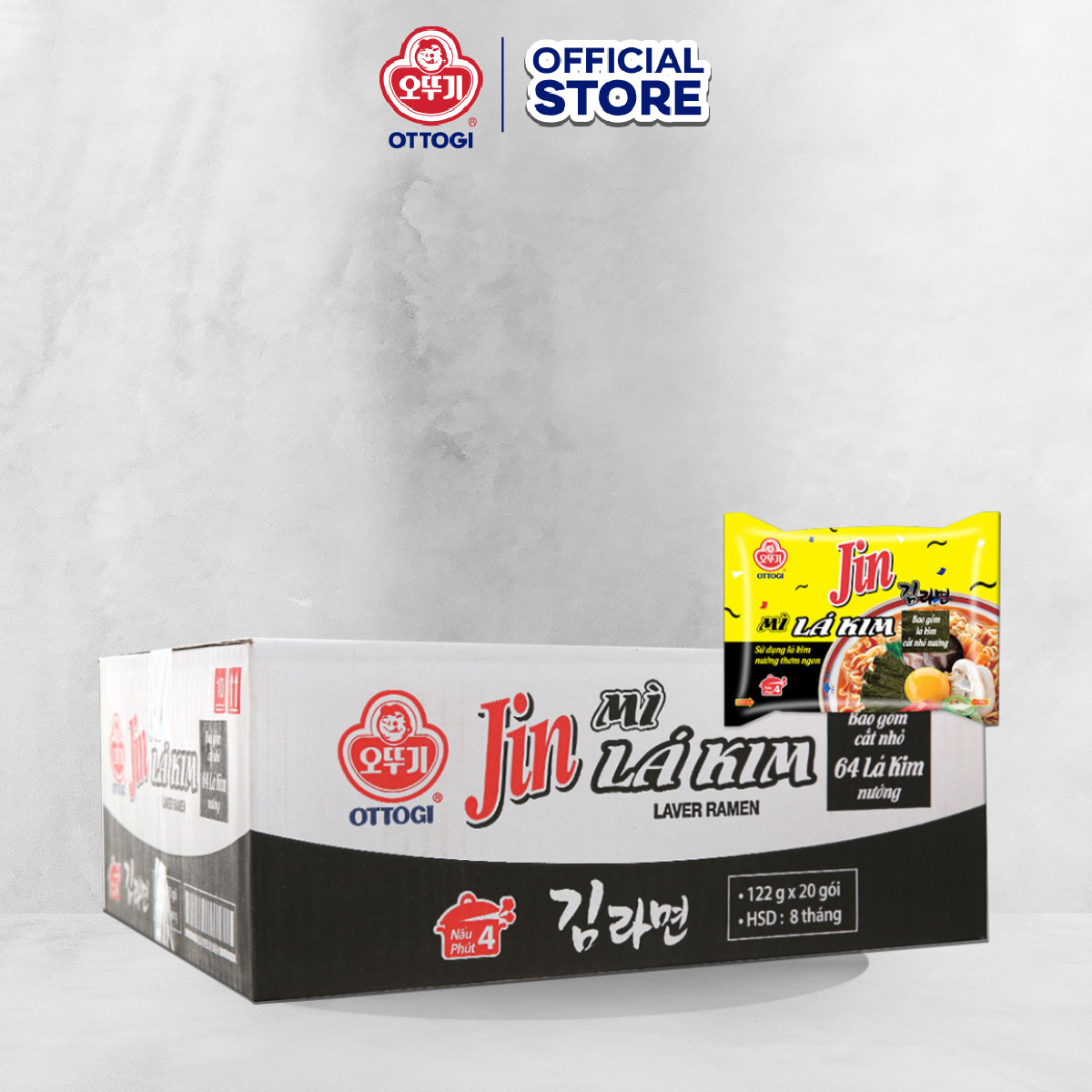 Thùng 20 gói Mì Jin Lá Kim Otoki 122gx20