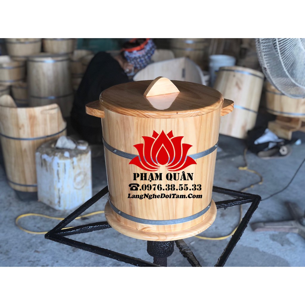 Thùng Đựng Gạo Bằng Gỗ 15Kg