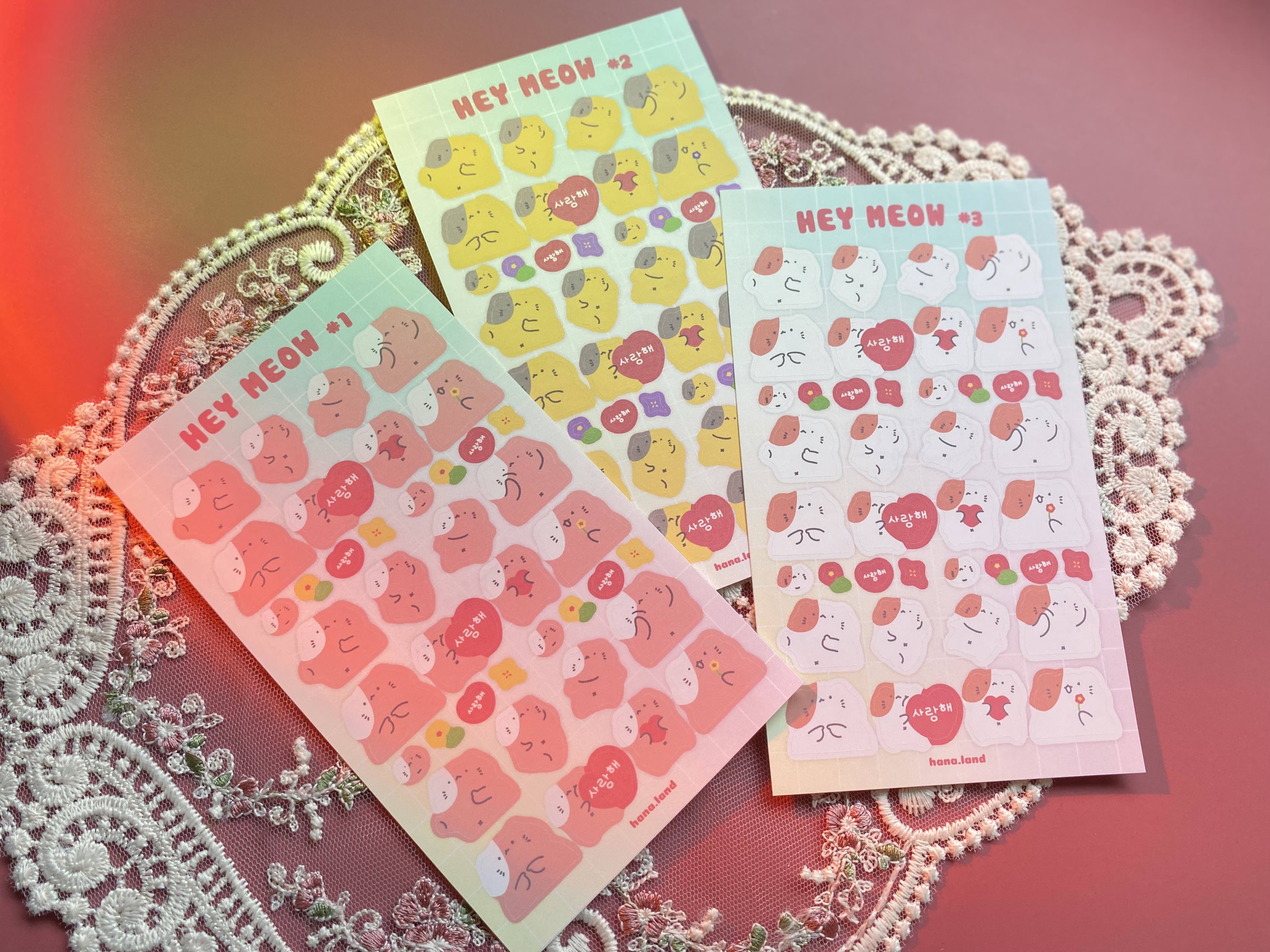 [Meow#1] Sticker decal mèo béo Hey Meow _ hanaland