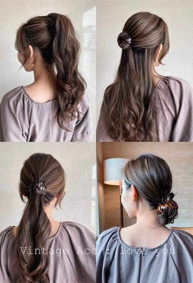 Búi tóc chụp - Búi tóc nụ hoa - Chụp búi tóc tròn co giãn thông minh