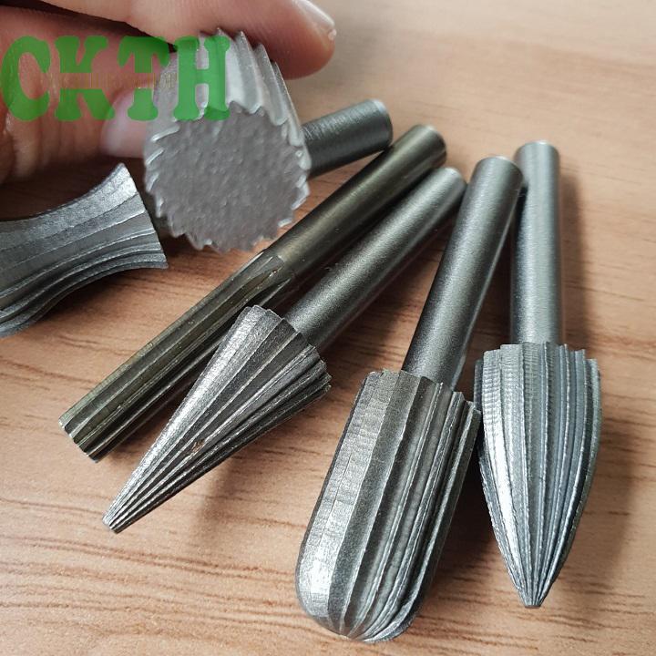 Bộ 6 đầu mài gỗ thép Carbon dùng Diy