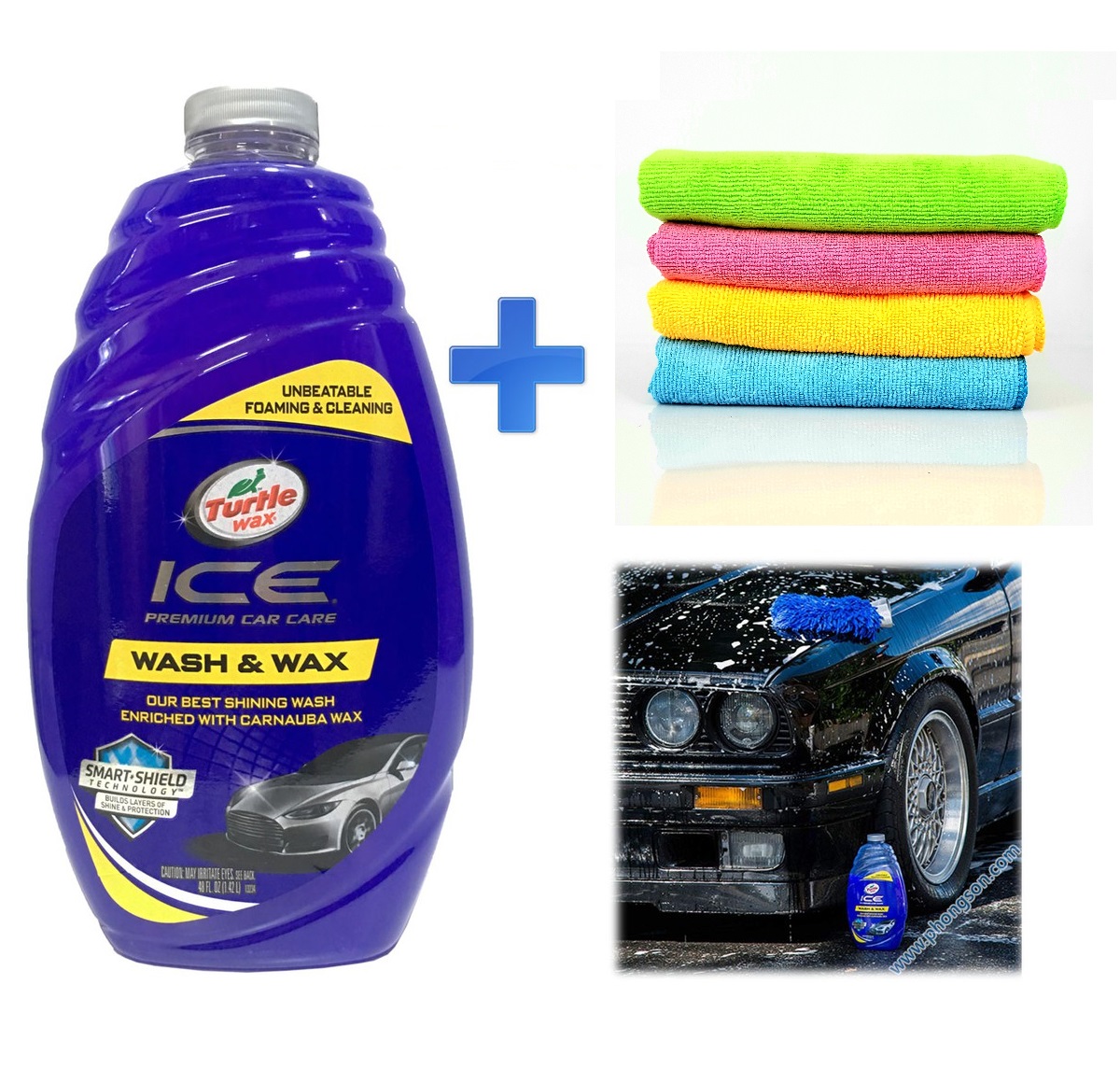 Nước rửa xe bóng sơn turtle wax ice wash và wax 48fl.oz - 1.42l
