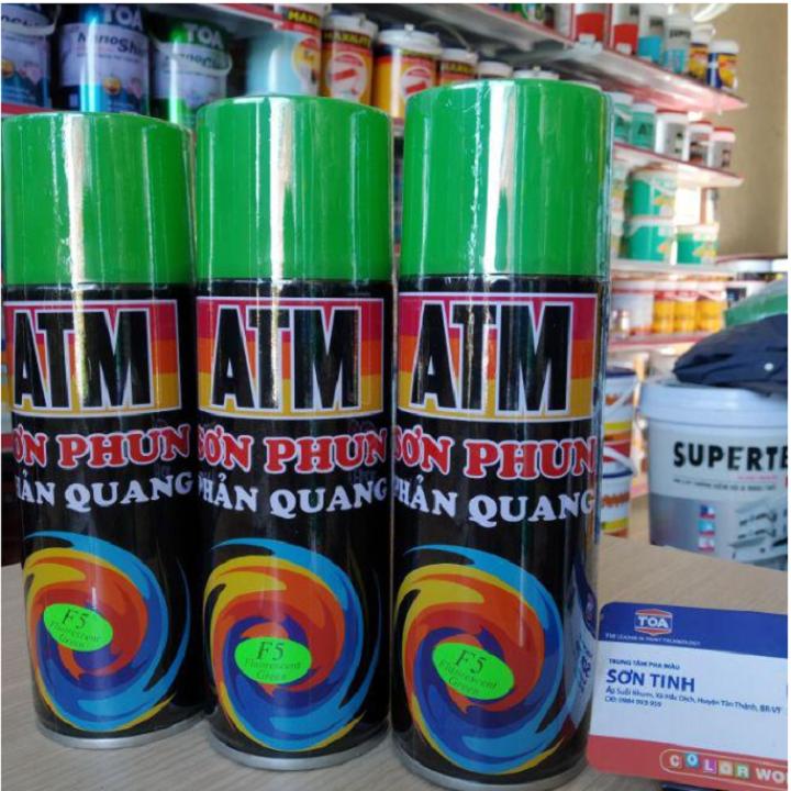 Sơn xịt phản quang ATM mảu xanh lá F5