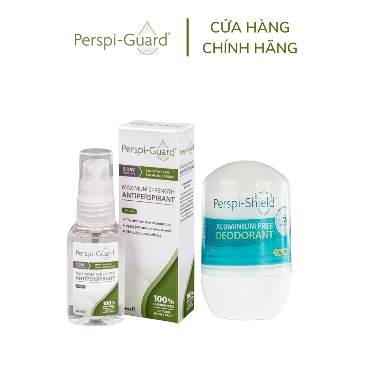 [Voucher giảm 10%] Combo xịt khử mùi Perspi-Guard 30ml + Lăn khử mùi Perspi-Shield 50ml