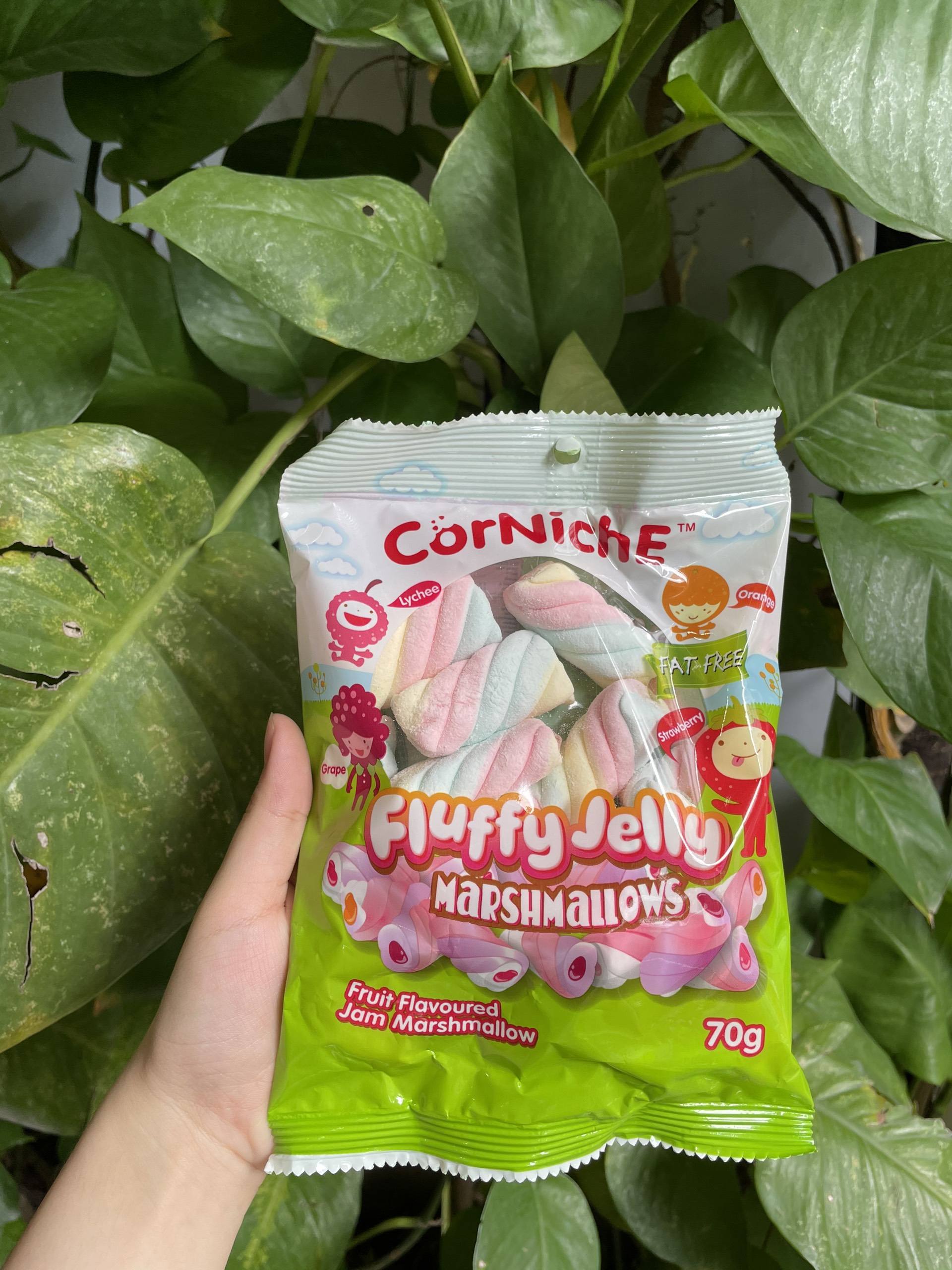 Kẹo Bông Gòn Corniche Vị Hoa Quả Teddy Fluffy Jelly Marshmallows (Gói 70g-xoắn)